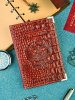 Обложка для паспорта кожа Barez 059, 061 рыжий крокодил герб метал угол