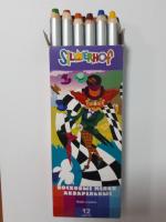 Восковые карандаши 6цв акварель. толстые яркие мягкие Silwerhof 884039 880626