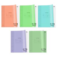 Тетрадь 12л клетка BG пластик "UniTone MIX" 62118 1/15/150