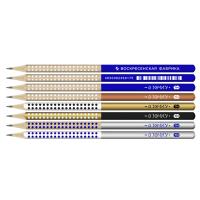 Карандаш ч\г ВКФ "В точку" 12Д-3000 черный, золотой