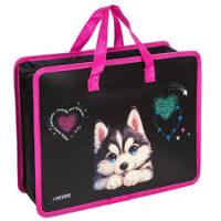 Папка с ручками школьная А4 расширение 10см Devente хаски 8057517