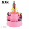 Настольный набор органайзер O-Life Interlink 6886 розовый, салатовый