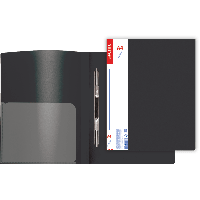 Папка пласт. скоросшиватель deVente 600мк внутр карман зеленая, черная 3111708, 1/108