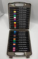 Набор маркеров акриловых - кисточек 24цв пластик футляр 1106-24