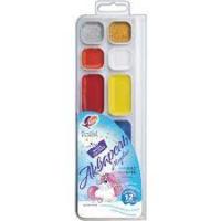 Краски аквар. 12цв Луч "волшеб. палитра" с золотой сереб. пластик 30с1933 1\28