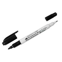 Маркер двухстор. Crown черный Р-800W, 2мм/1мм, 1/12