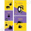 Тетрадь 48л Проф Collezione тисн. лен "Черно белый кот 5704