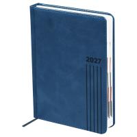Ежедневник А5 2027г BG Vesper index кожзам вырубка синий 68094