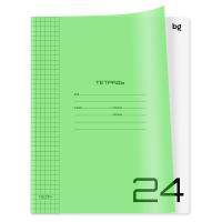 Тетрадь 24л клетка BG 8958/9, Хатбер пластик "салатовая голубая 1/120