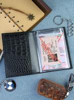 Бумажник водителя кожа Barez с визитницей кайман 135 черный красный 