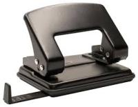 Дырокол BURO 20л металл. черный, с линейкой 1657374