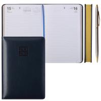 Ежедневник А5- B6 2026г DeVente Bravo серебр.рез синий 2233601