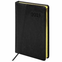 Ежедневник А5 2026г Brauberg Cayman черный золотой рез. 117047