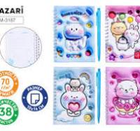 Блокнот А6 3D в набор с ручкой Mazari M-3187 кошечки