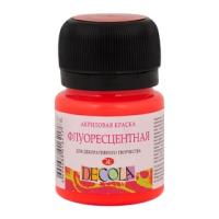Краски акриловая 20мл флуоресцентная красная Decola 4326336 