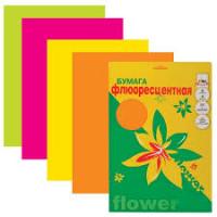 Цв. бумага А4 2-ст. 8цв флюоресц. Silwerhof в папке 1/70