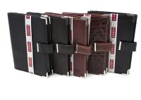 Бумажник водителя + паспорт кожа Barez с кноп. гладкая бордо рыжий