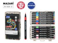 Набор маркеров акриловых - кисточек Mazari Lumo 12цв 15231-12