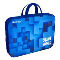 Папка с ручками 34х26х8см карман Alingar квадраты 11403