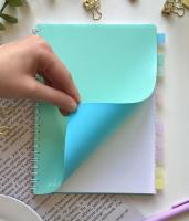 Тетрадь 80л гребень 2-стор пластик "Полином" Pastel Blue mint 3412 3413 1/20 