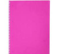 Тетрадь А4 80л пластик гребень Хатбер НЕОН розовая, зеленая 1/28