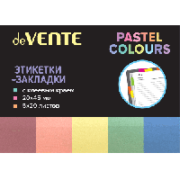 Набор закладок пластик 45х20мм 5х20л пастель Devente 2011111 1/24