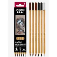 Набор художест. карандашей 6шт уголь 2шт, сепия светлая и темн, сангина,белый кар Devente 5021310