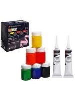 Краски по ткани Decola акрил шелк/ батик 6цв х50мл резерв 2 х 18мл 4441448