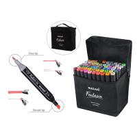 Набор маркеров 2-стор для скетча Mazari 6072 60цв в текстиль сумке