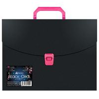 Портфель 1отд. Бюрократ Black Opal черный/розовый 1481695