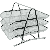 Лоток горизонтальный 3 секции сетч. металл серебр. DeVente 3041010