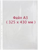 Файл вкладыш А3 30/40мк с перфор. вертикальный Hatber, Бюрократ 50шт уп