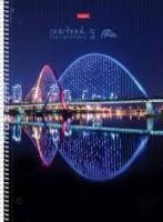 Книга д\зап А4 160л Хатбер гребень разделители "Огни ночного города 31507