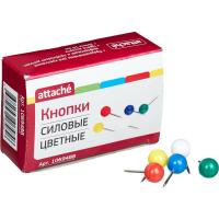 Булавки силовые с цвет. головками Attache 50шт 1069488
