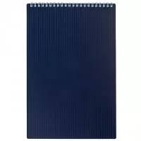 Блокнот пластик А4 80л Хатбер velvet черный, синий 
