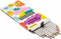 Карандаши 12цв Silwerhof супер мягкие 3мм серебр корпус  1/8