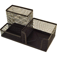 Подставка для канцтоваров 3 отдела сетчатый металл Devente 4104720