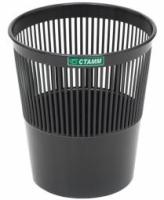 Корзина для бумаг 9л сетчатая СТАММ КР 22, 21 серая черная