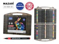 Набор маркеров акриловых - кисточек Mazari 60цв 15231-60