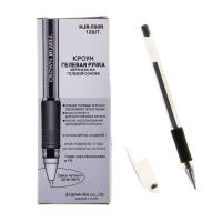 Гелевая ручка Crown черная с рез. грипом HJR-500R, JBR-700 0,5мм