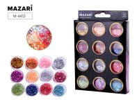 Конфетти декор. Mazari 4472 набор 12цв в карт.кор. 1/12