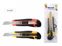 Нож канц. большой deVente 4090310, Mazari 6306 рез. вставки, метал. напр