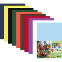 Цв. картон А4 10цв немелов в пакете Attomex 8115505 1/10/50