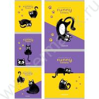 Тетрадь 48л Проф Collezione тисн. лен "Черно белый кот 5704