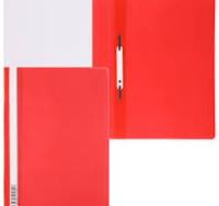 Папка скоросшиватель прозрачный верх с карманом 180/140мк Intex красый 1\12