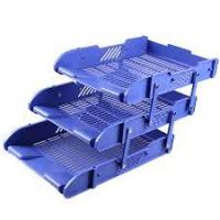 Лоток горизонтальный 3 лотка раздвижных 438М серый, черный, синий