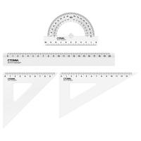 Набор геометрический Стамм НЧ-30525 прозрач. лин20см+ 2треуг+трансп 1/48