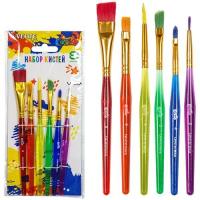 Набор кистей 6шт синтетика круглые 234, плоские 568 Devente 8072351 1/12