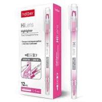 Текстовыделитель 2-стор. Hatber 1/5мм розовый 060860 1/12