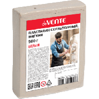 Пластилин скульптурный Devente 500г мягкий белый 8042908